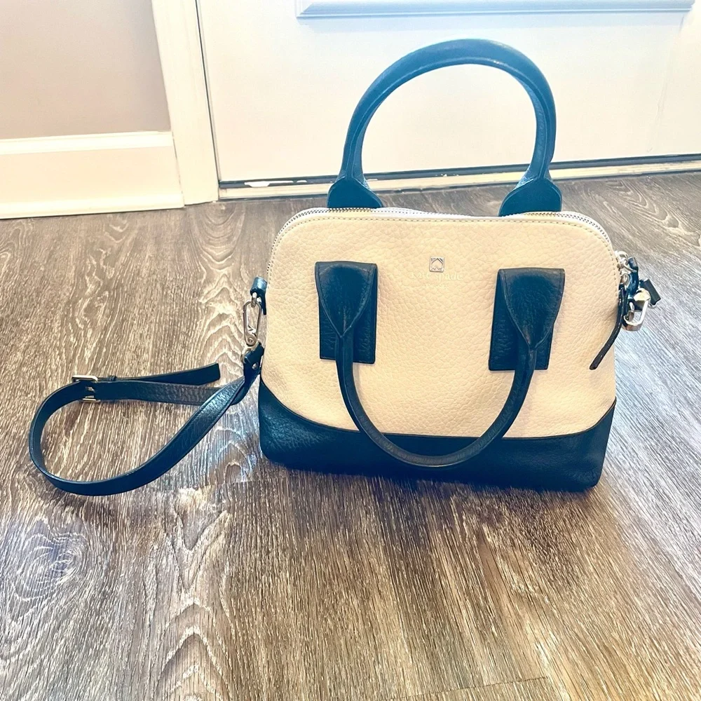 🔥🆕Kate Spade Cream & Black Satchel Handbag - Picture 10 of 10